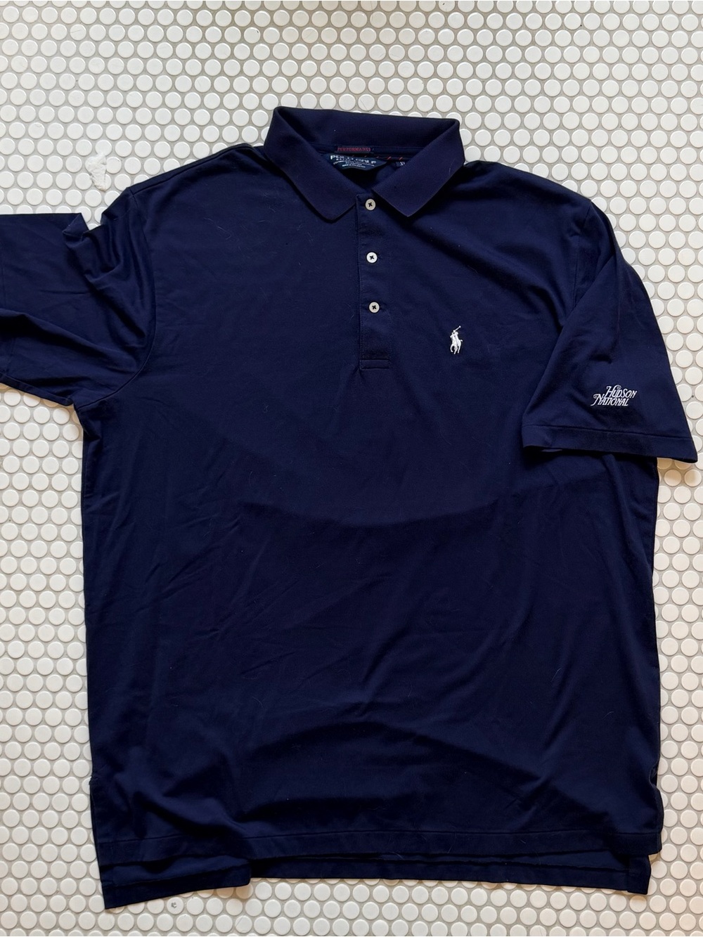 Hudson National Polo Golf Ralph Lauren Performance Navy Polo Shirt size XL